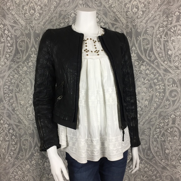 zara quilted leather jacket